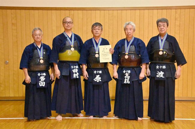 十勝地方連盟男子６０歳以上で３位　女子５０歳以上も３位　剣道道団体優勝大会