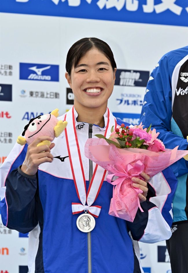 蝦名愛梨（帯大谷高出）笑顔の準Ｖ世界選手権内定　ＯＷＳ水泳日本選手権