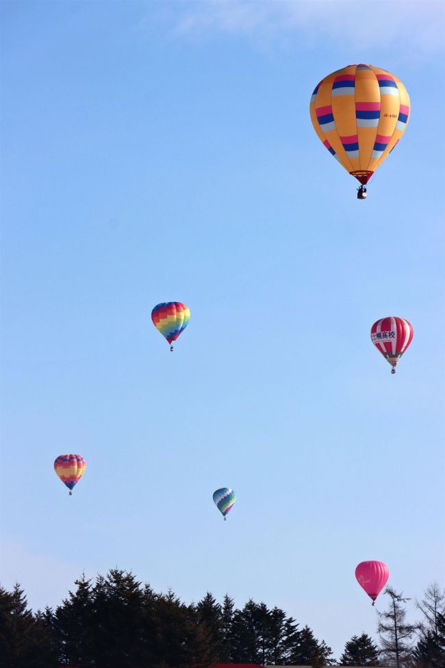 熱気球が雪原に色添える　バルーンミーティング～写真特集