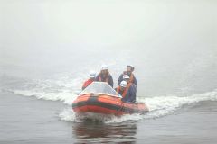 津波救命艇へ避難、ほくとドローンも初参加　大津で訓練 7