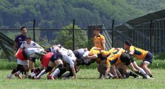 約８０人が楕円形のボール追う　全十勝クラブラグビー大会　本別 13