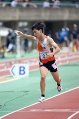 【男子４００メートル・予選１組】５０秒４７のタイムで組９着の中村健吾（白樺学園）