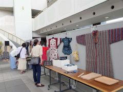 アイヌ伝統工芸品の展示