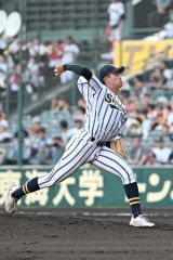 【１回戦・白樺学園－創成館】白樺学園は右腕エースの半澤理玖が先発登板、８回途中まで投げて無四球、６奪三振、１失点と好投した