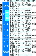 作物生育順調　豆類の着莢数平年より多く　１５日作況