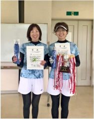 椎名・中山組５５女子Ｖ　名和・柳谷組７０女子準優勝　ソフトテニスミズノ杯道秋季選手権