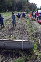 収穫を終えた途別小学校の水田