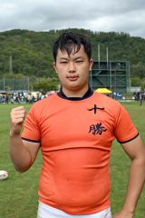 【北北海道大会１回戦・十勝合同－北見北斗】後半７分にトライを決めた伊東蒼平（帯工３年）