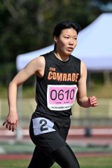 【女子４００メートル】ラストスパートで力走する郷満莉奈さん（金野和彦撮影）