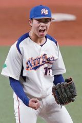 オリックス・バファローズから６位指名を受けた片山楽生（らいく）投手（ＮＴＴ東日本―白樺学園高、共栄中、柳町小出）