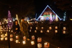 点灯を開始した大丸山森林公園のイルミネーション