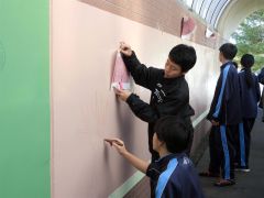 通学路の地下道に壁画　浦幌中学校 4