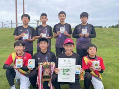 男子団体戦優勝の帯南町