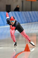 【女子５００メートル】３９秒１４の大会新記録で優勝した奥秋静子（帯三条）