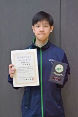 男子個人戦シングルスで準優勝の曽我伊織