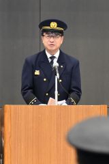 式辞を述べる米沢則寿市長（須貝拓也撮影）