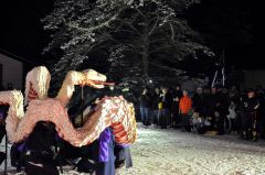 鹿追神社で奉納された白蛇姫舞