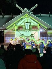 鹿追神社で奉納された白蛇姫舞（松本宏樹さん提供）