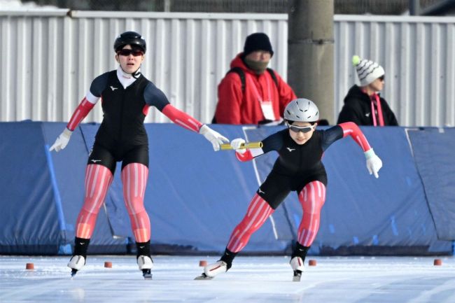 帯三条Ｖ女子２０００ｍリレー、インターハイ・スピードスケート最終日