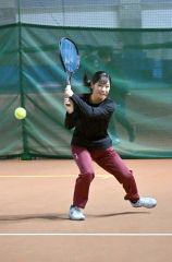 三崎（帯大谷高）女子１８歳以下単Ｖ　道インドアジュニアテニス