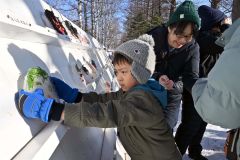 おびひろ氷まつり「氷のお面」（金野和彦撮影）