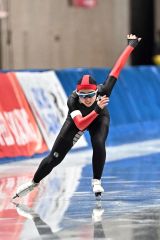 【女子５００メートル】４０秒３４の自己ベストで２位入賞した山本彩瑛（大樹）