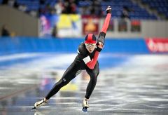 【男子５００メートル】３６秒３２で１４年ぶりに日本中学記録を塗り替え優勝した宮本哲朗（帯一）