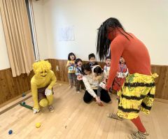 こども園の園児たちが豆まき体験　上士幌