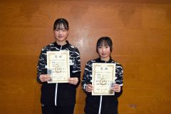 個人戦女子ダブルス準優勝の亀田夢・小川紗綺組