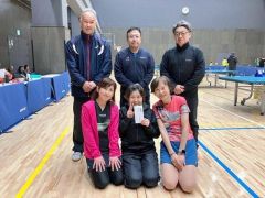 混合団体戦ＡはＭｙ　Ｔｒｅｅ制す　冬季ラージボール卓球大会
