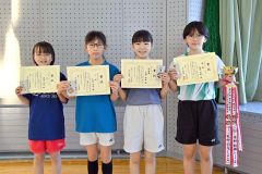 ４年以下女子の入賞者。右が優勝した愛澤胡都
