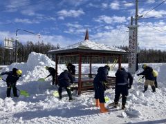 交通安全地蔵尊の除排雪奉仕　宮坂建設工業 3