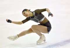 【ジュニアクラス女子・フリー】伸びやかな演技を披露する岩崎日香（金野和彦撮影）