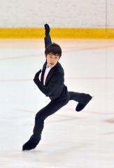 【ジュニアクラス男子・フリー】総合７位の島崎樹慶（金野和彦撮影）