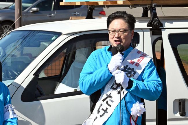 按田氏が第一声「町の強みアピール」　豊頃町長選が告示