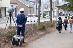 移動式オービスで通学路の安全呼び掛け 2