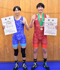 帯北の坂本３位、岡部５位入賞　団体戦１６強　全国高校選抜レスリング