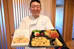 ＪＡ本別コラボ弁当をＰＲする池田さん