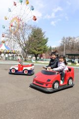 園内の遊具で遊ぶ子ども達（助川かおる通信員撮影）