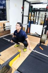 芽室町Ｐ・Ｂ・Ａジムで練習する伊藤直登
