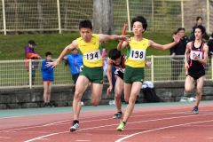 中学男子４００メートルリレー　１組
