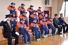 今年度の少年消防クラブに入団した児童たち