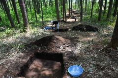 発掘調査が行われている帯広市の八千代Ｃ遺跡（須貝拓也撮影）