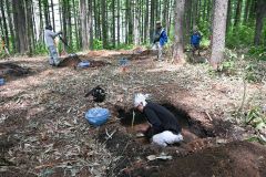 発掘調査が行われている帯広市の八千代Ｃ遺跡（須貝拓也撮影）