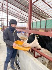 みるくソフトの原料となる生乳が搾られている小野牧場（小野さん提供）