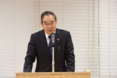 あいさつする竹中町長