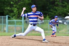 【決勝・タケシマスポーツ―帯広信用金庫】五回から継投したタケシマスポーツの松崎輔