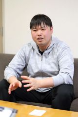「大変なことも多いが、子どもの成長を感じられるとうれしい」と話す大西さん（助川かおる通信員撮影）