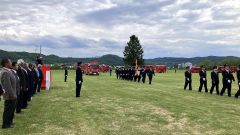 本別消防団が堂々と披露した消防連合演習