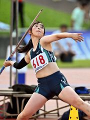 【女子やり投げ決勝】最終投てきで４０メートル９１をマークし３位に入賞した植松葉那（幕別清陵）